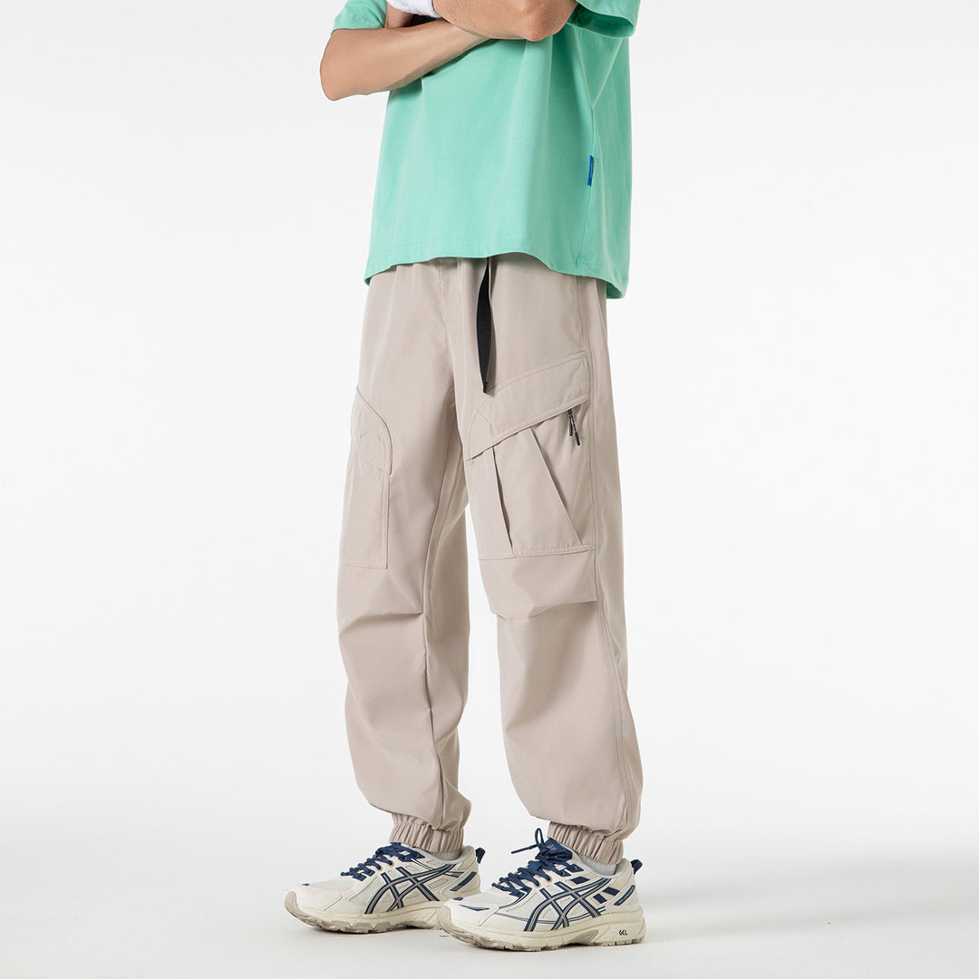 Herren Weite technische Cargo-Joggerhose mit elastischem Tunnelzugbund und Mehrfachtaschen Echo Archiv