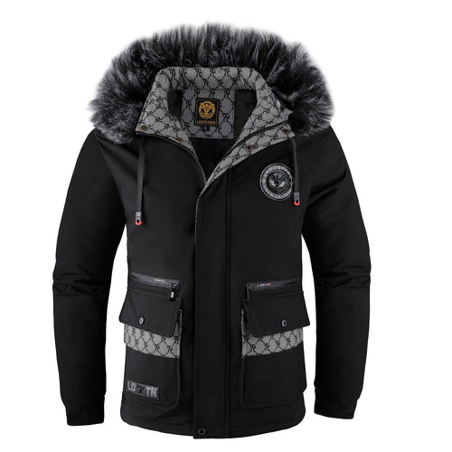 Herren nan urbaner Thermo-Parka mit abnehmbarer Kunstfellkapuze, gesteppter Inneneinlage und multifunktionalen Fronttaschen Echo Archiv
