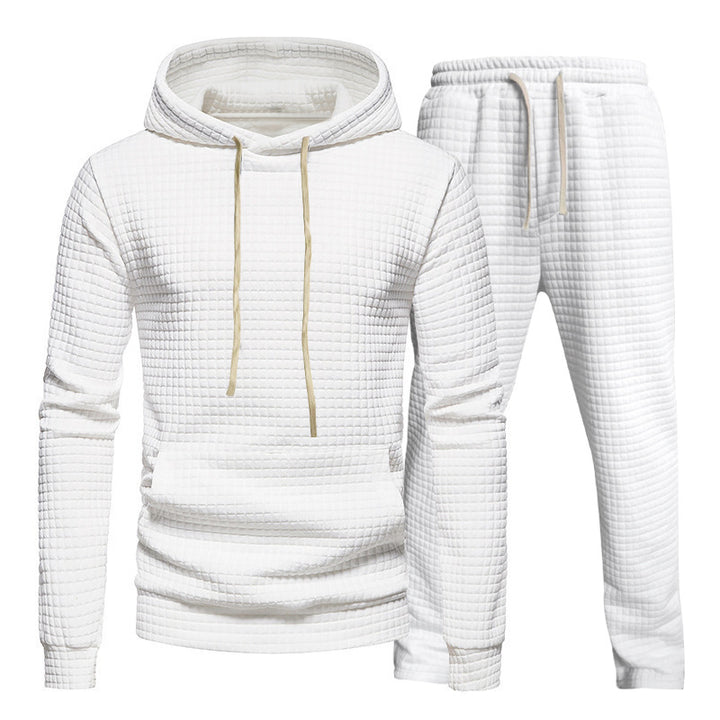 Herren lässiges Jogginganzug-Set mit strukturiertem Hoodie und bequemen Sweatpants Echoarchiv