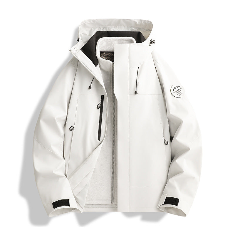 Herren Atmungsaktive, Wasserdichte Softshell-Jacke mit Fleecefutter und Kapuze Echo Archiv