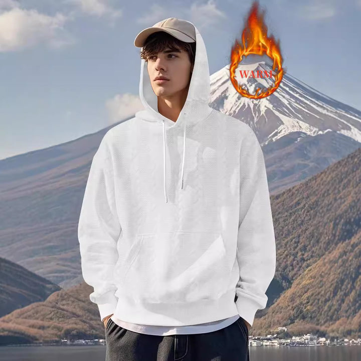 Herren lässiger Kapuzenpullover mit praktischen Taschen und warmem Fleece-Innenfutter Echoarchiv
