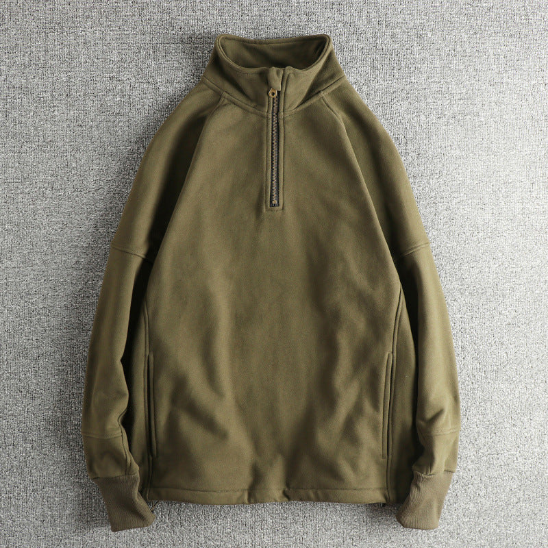 Herren Fleecejacke mit halbem Reißverschluss und seitlichen Eingrifftaschen Echoarchiv