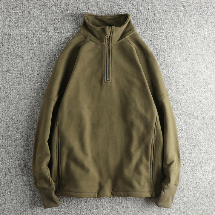 Herren Fleecejacke mit halbem Reißverschluss und seitlichen Eingrifftaschen Echoarchiv