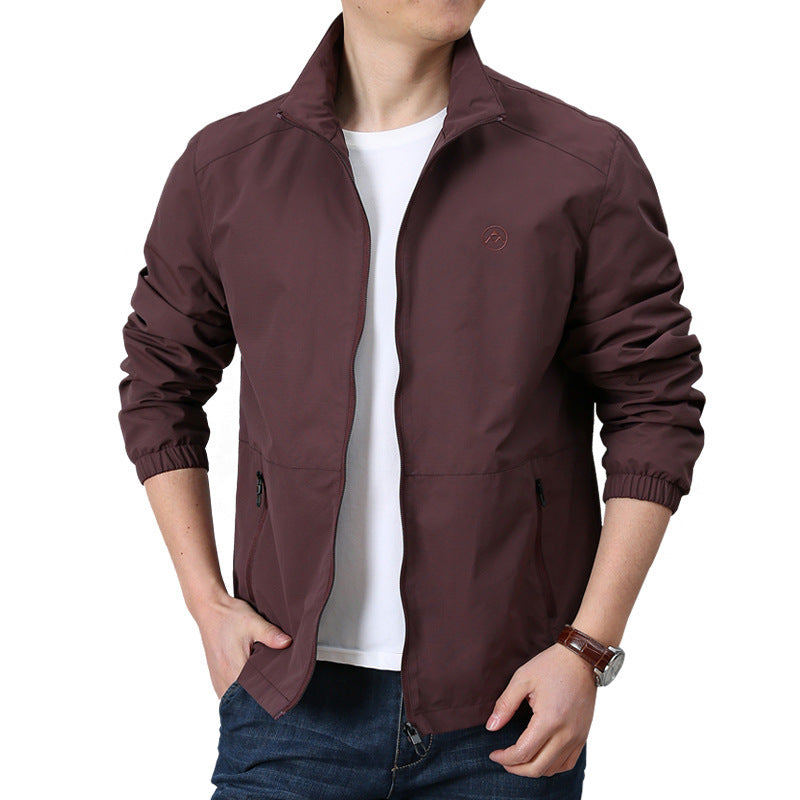 Herren Leichte Windjacke mit Stehkragen, elastischen Bündchen und verdecktem Reißverschluss Echo Archiv