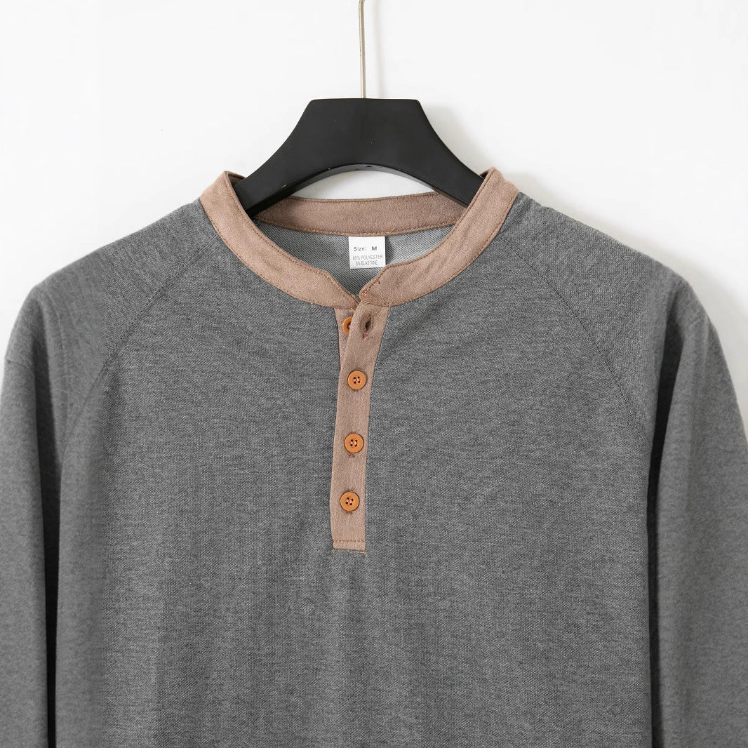 Herren Langarmshirt mit einzigartigem Knopfdesign Echoarchiv