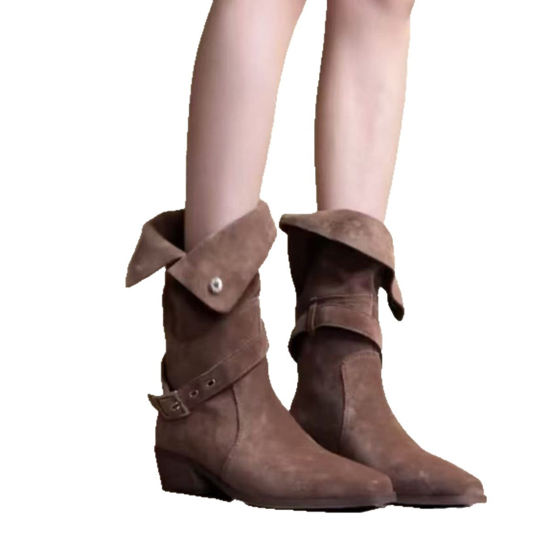 Damen Elegante Schnürstiefel mit modischem Riemen Echo Archiv