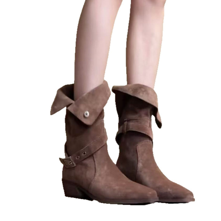 Damen Elegante Schnürstiefel mit modischem Riemen Echo Archiv
