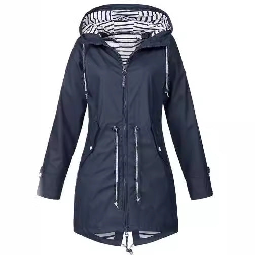 Damen nan taillierte Parka-Jacke mit Kapuze, Kordelzugbund und verdecktem Reißverschluss Echo Archiv