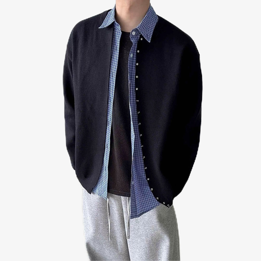 Herren Lässige Strickjacke mit Knopfleiste Echo Archiv
