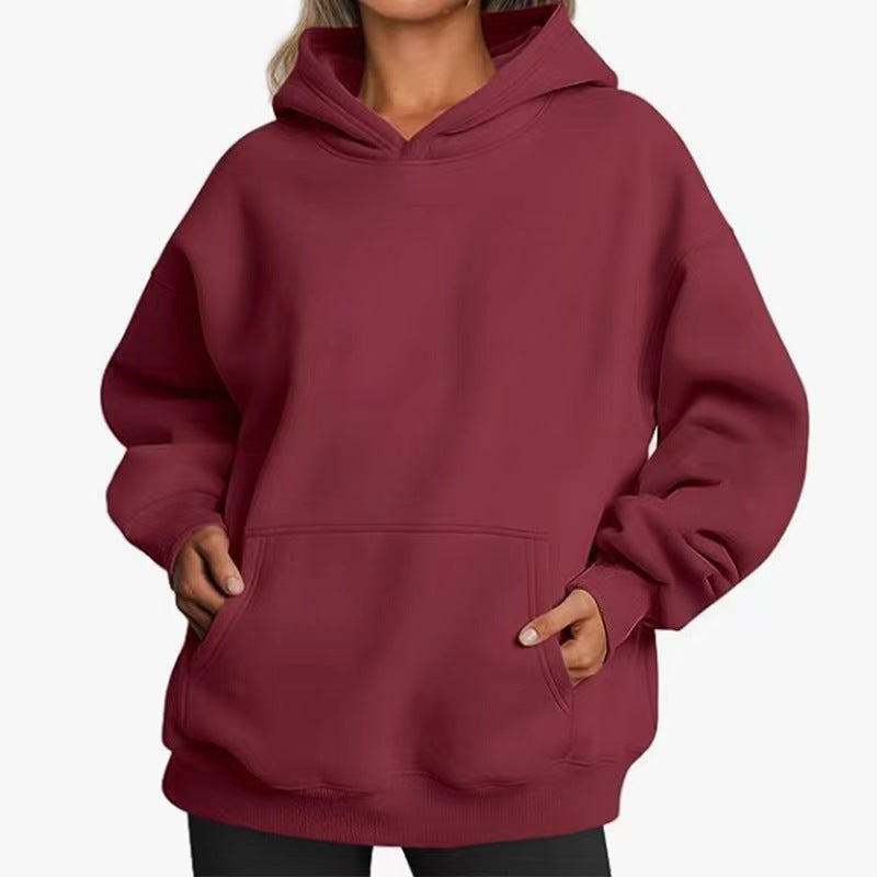 Damen nan extralanger Oversize-Kapuzenpullover im Boxy-Schnitt mit Kängurutasche und geripptem Abschluss Echo Archiv