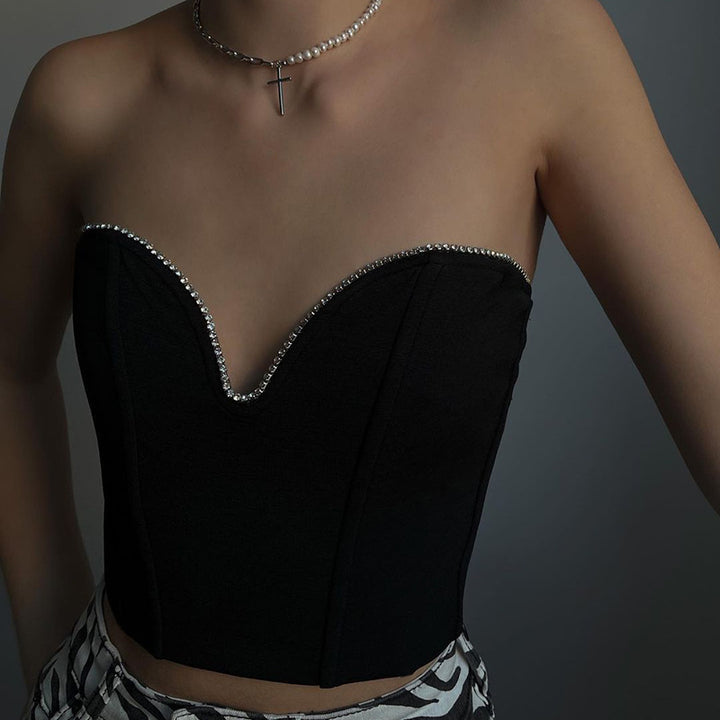 Damen Bustier-Oberteil mit herzförmigem Ausschnitt und elegantem Glamour Echo Archiv