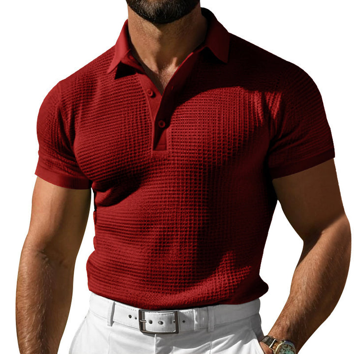 Herren nan Poloshirt mit Strukturstrick und schmalem Schnitt Echo Archiv