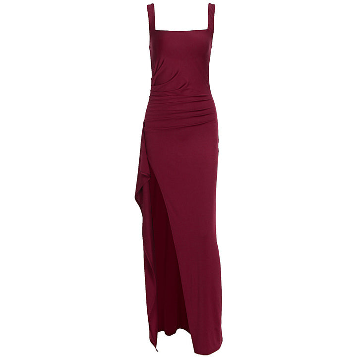 Damen Elegantes Maxikleid mit seitlichem Schlitz und raffinierten Raffungselementen Echo Archiv