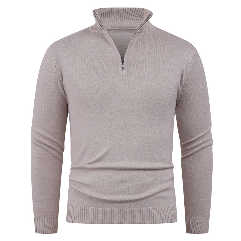 Herren Strickpullover mit hohem Kragen und praktischem Reißverschluss Echoarchiv