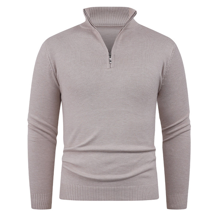 Herren Strickpullover mit hohem Kragen und praktischem Reißverschluss Echoarchiv