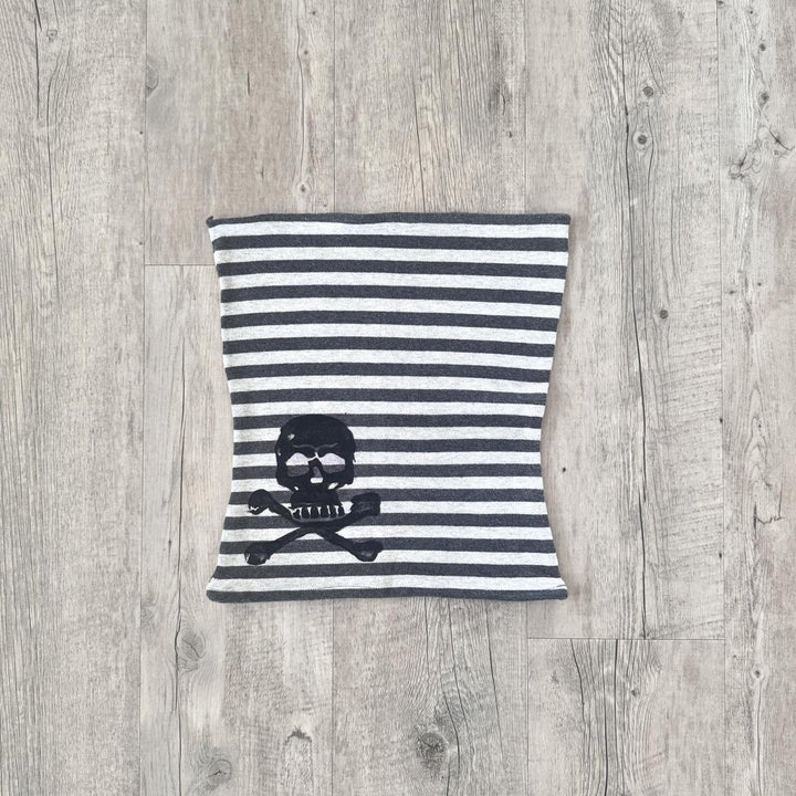 Damen gestreifter Schal mit Totenkopf-Design Echo Archiv