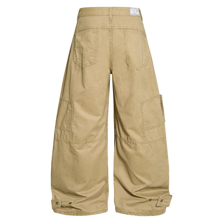 Damen weite Cargo‑Culotte‑Hose mit hoher Taille, Ballon‑Bein und aufgesetzten Klappentaschen Echoarchiv