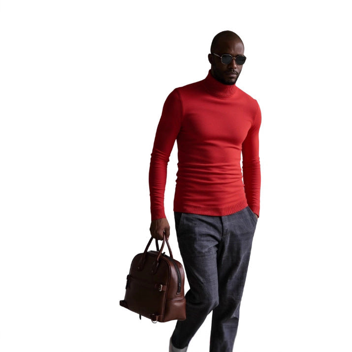 Herren rollkragen pullover mit feiner Struktur Echoarchiv