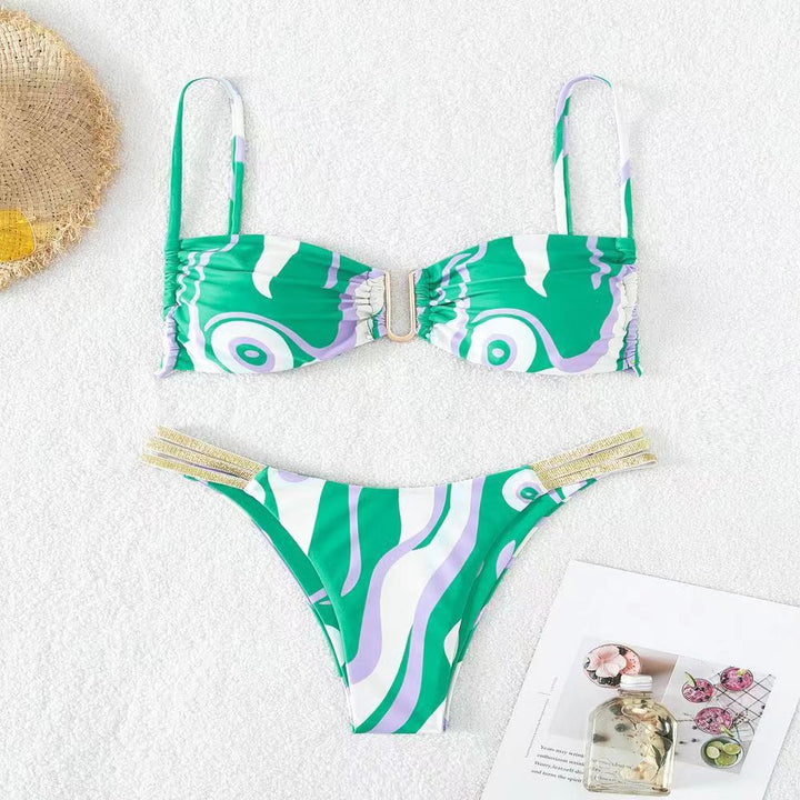 Damen Triangel-Bikini mit elegantem Raffungseffekt und modischen Akzenten Echo Archiv