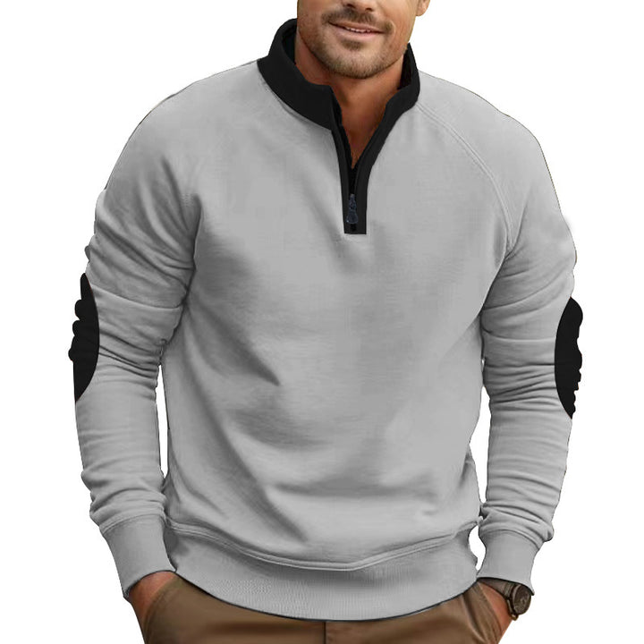 Herren Sweatshirt mit modischem Stehkragen und praktischem Reißverschluss Echoarchiv