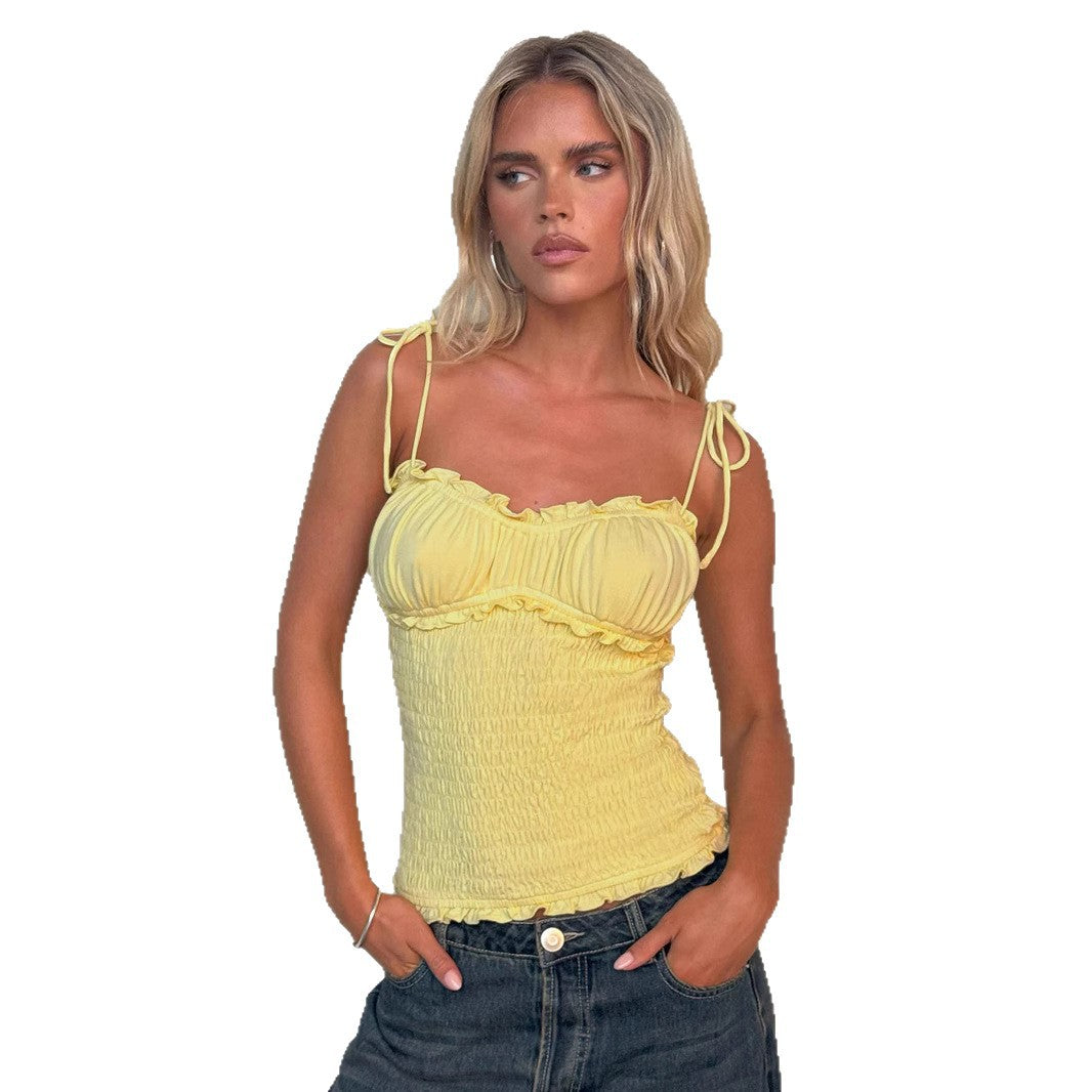 Damen luftiges Trägertop mit Rüschendetails Echo Archiv