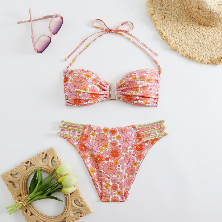 Damen Bikini-Set mit modischen Rüschen und verstellbaren Trägern Echo Archiv