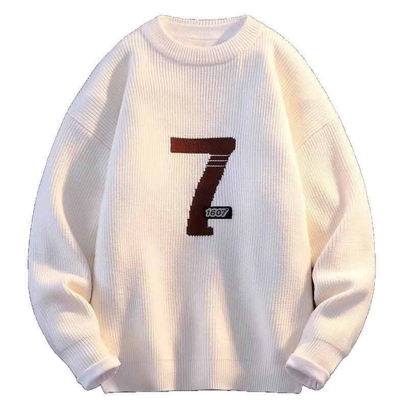 Damen Bequemer Strickpullover mit Rundhalsausschnitt Echoarchiv