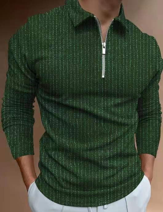 Herren sportliches Langarmshirt mit modernem Stehkragen Echoarchiv