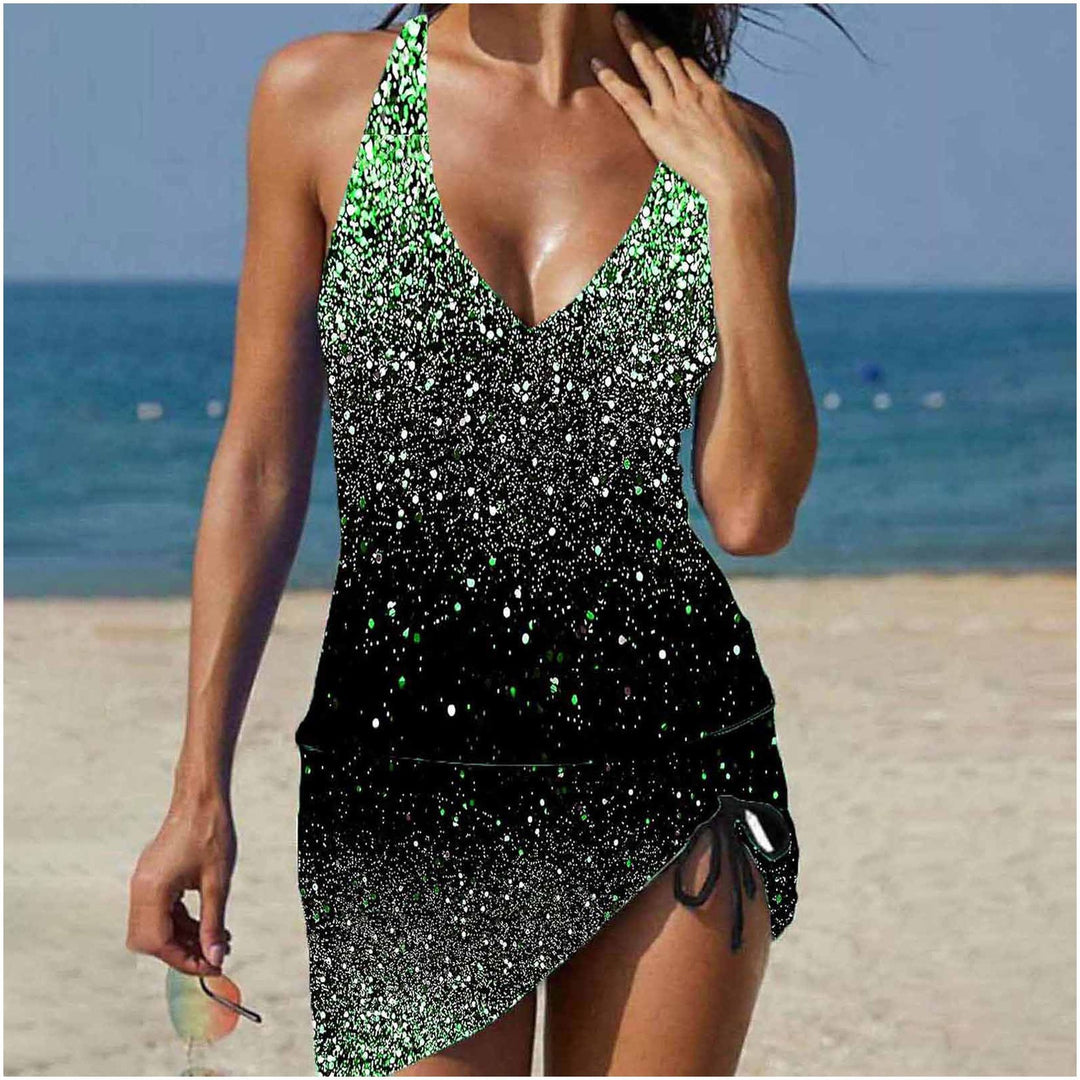 Damen lässiges Strandkleid mit verstellbarem Gürtel Echo Archiv