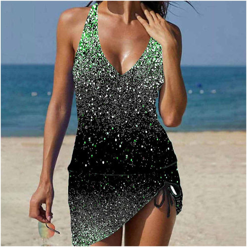 Damen lässiges Strandkleid mit verstellbarem Gürtel Echo Archiv