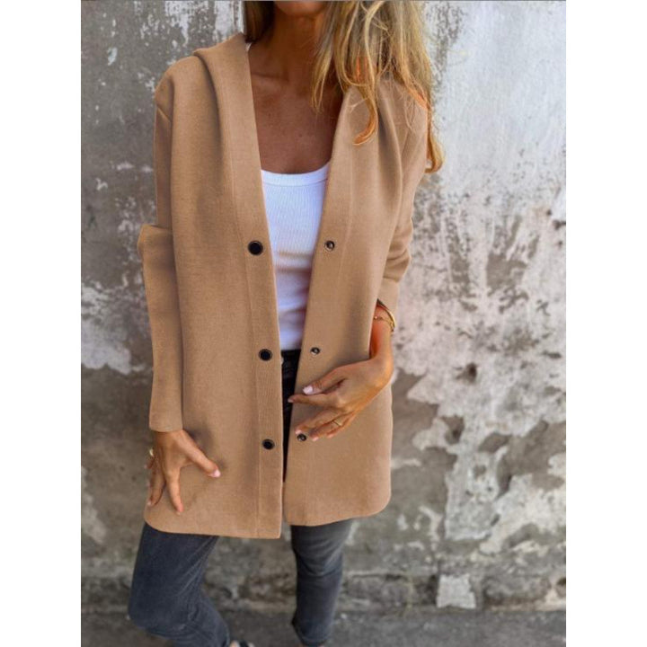 Damen Midilanger Oversize-Mantel aus Wollmix mit klarer Knopfleiste und minimalistischem Revers Echo Archiv