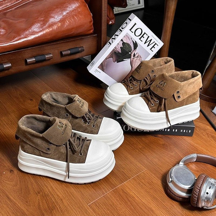 Damen Plateau-Sneaker mit modischem Falten-Design und bequemer Dämpfung Echo Archiv
