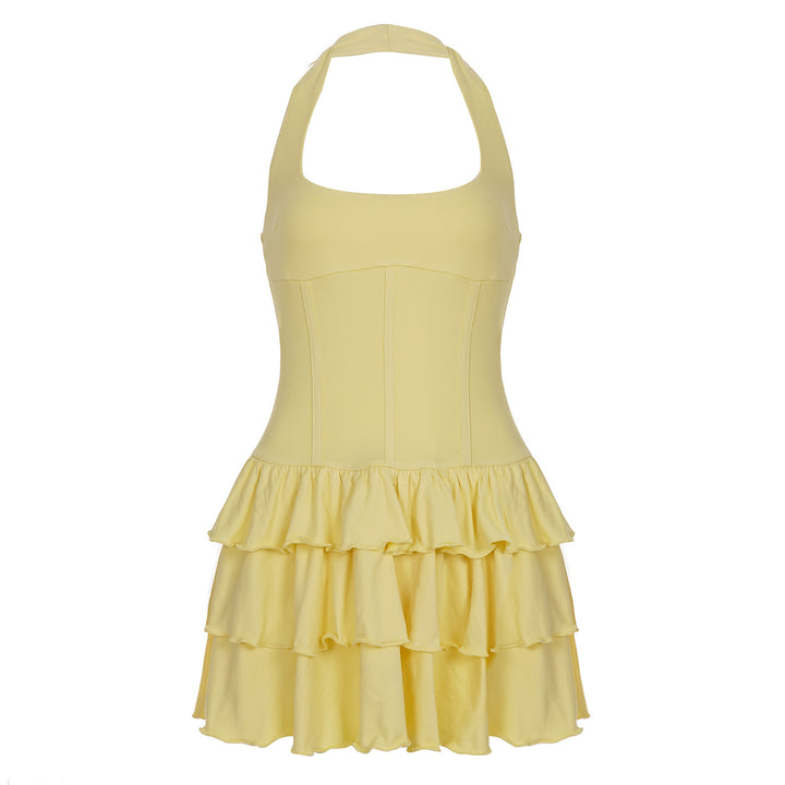 Damen Wickelkleid mit voluminösem Rüschensaum und eleganter Silhouette Echo Archiv