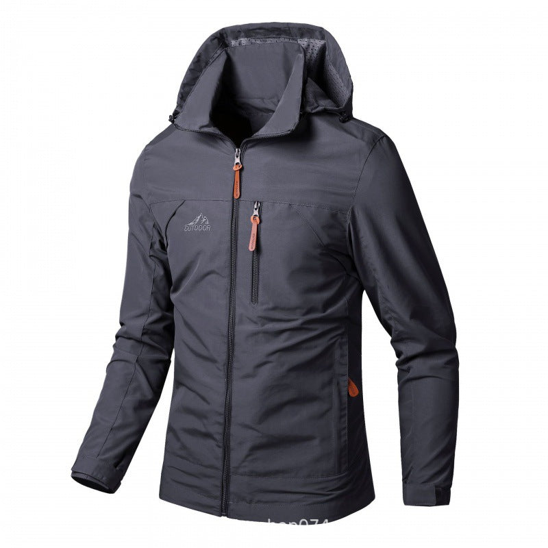 Herren nan leichte wasserabweisende Softshelljacke mit Kapuze und Sicherheitsreißverschluss Echo Archiv
