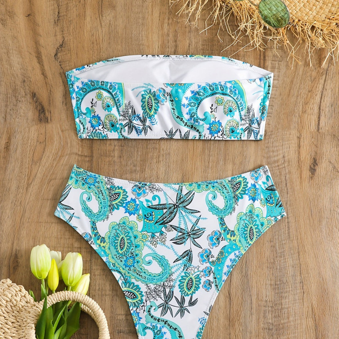 Damen Bandeau-Bikini-Set mit eleganten Muscheldetails Echo Archiv
