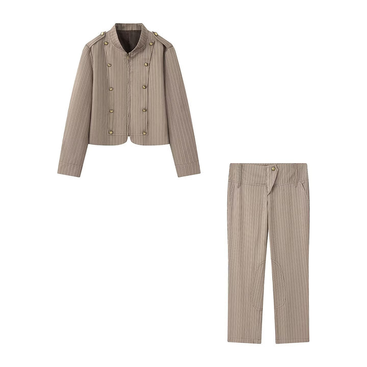 Damen Kurzjacke im Military-Stil mit Stehkragen und Zierknopfreihe Echo Archiv