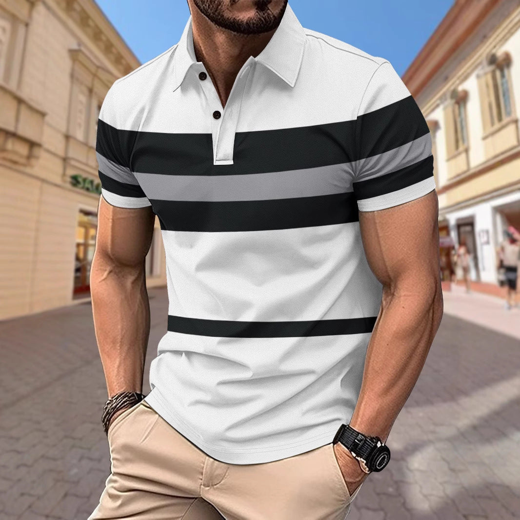 Herren Poloshirt im maritimen Streifenlook mit atmungsaktiven Eigenschaften Echoarchiv