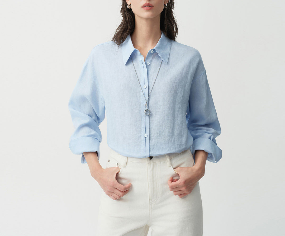 Damen Luftige Leinenbluse Echoarchiv