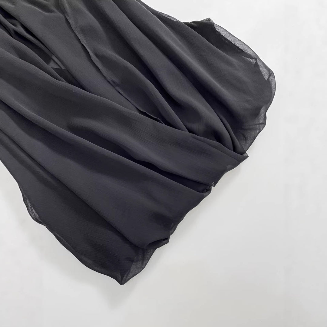 Damen Ärmellose Chiffonbluse mit Schleifenkragen und elastischem Saum Echo Archiv