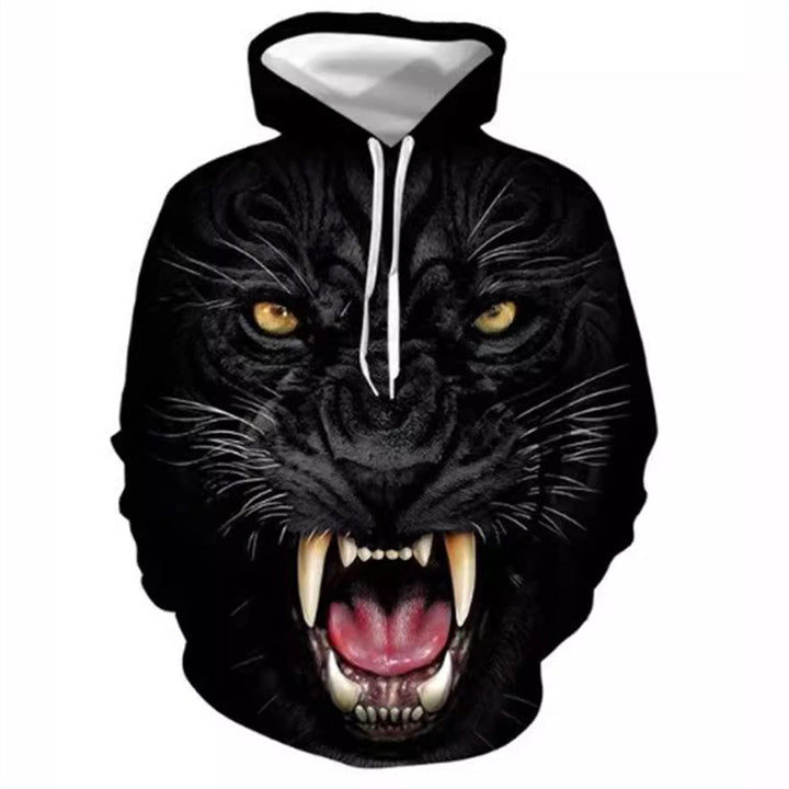 Damen Kreativer Kapuzenpullover mit einzigartigem Wolfsmotiv Echoarchiv