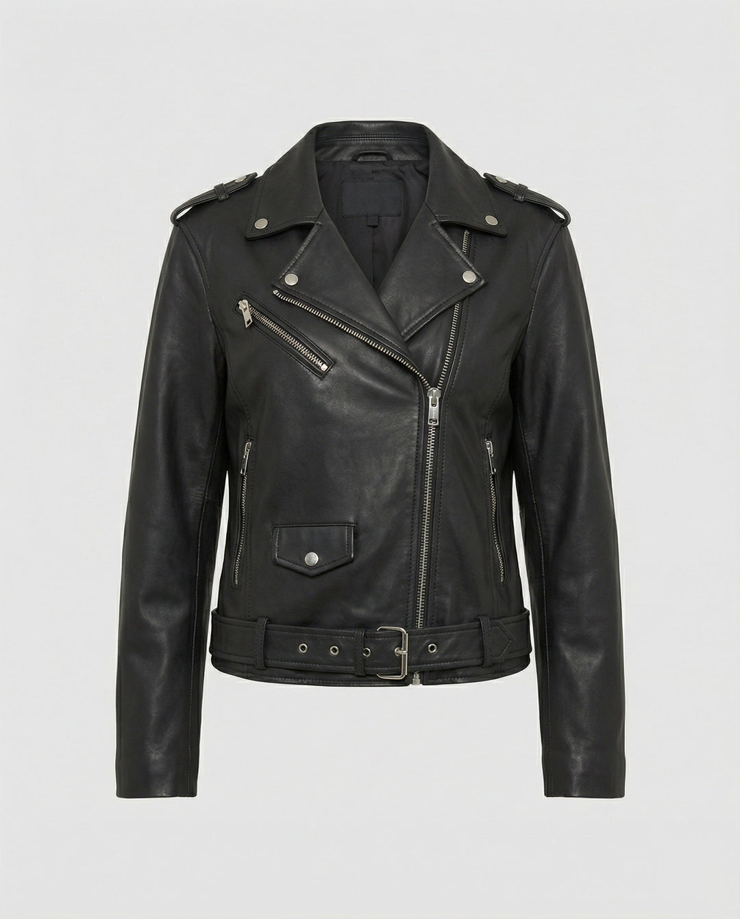 Damen Lockere Kunstleder Bikerjacke