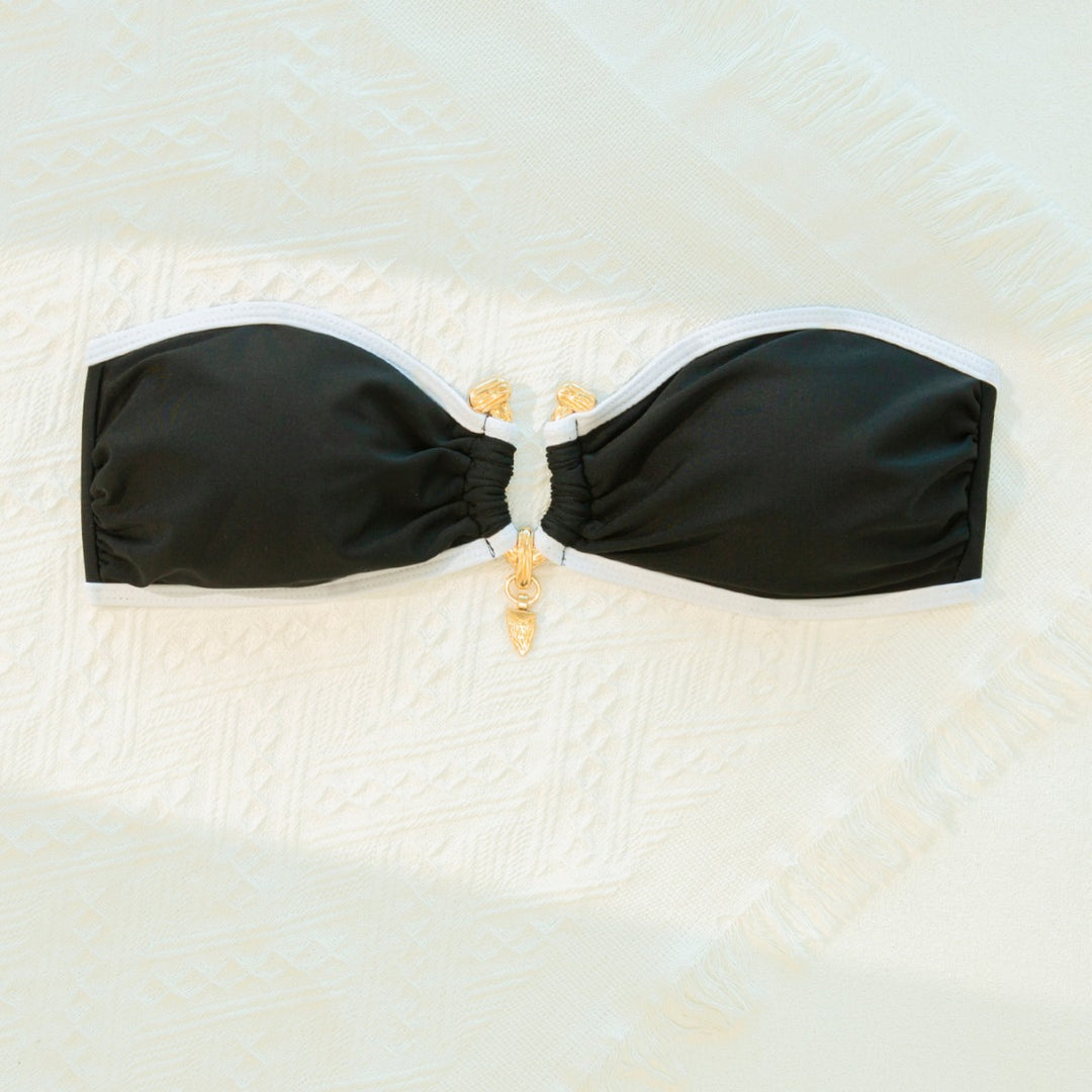 Damen Bikini-Set mit elegantem Bandeau-Oberteil und hohem Bund Echo Archiv