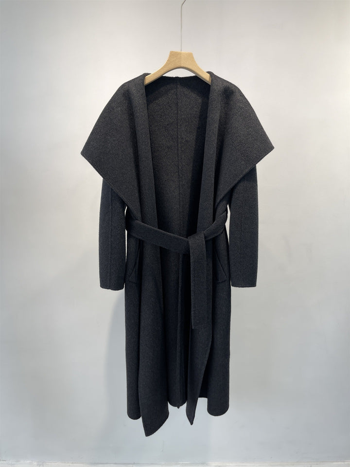 Damen Eleganter Drapierter Langmantel Echoarchiv