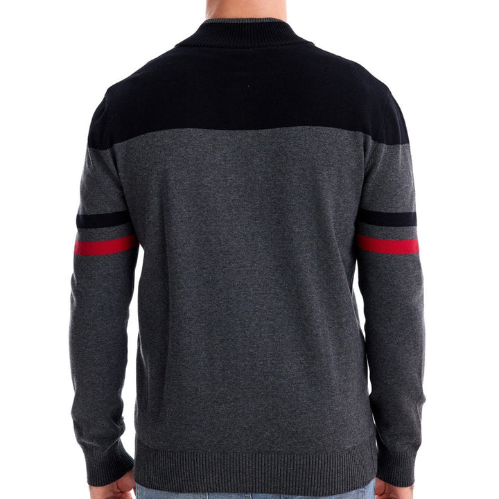 Herren sportliche Strickjacke mit hohem Kragen und Reißverschluss Echoarchiv