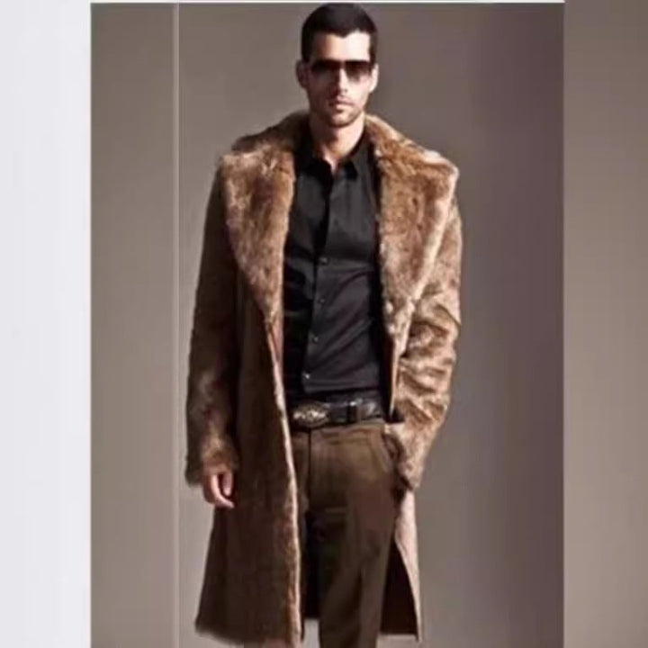 Herren Eleganter Kunstfell-Mantel Echoarchiv