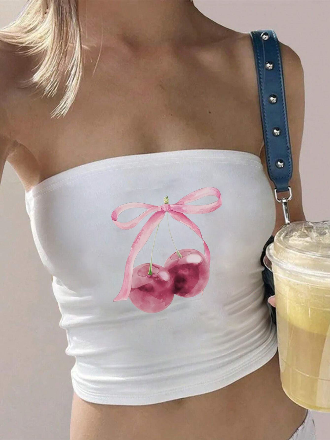 Damen Bandeau-Top mit auffälligem Statement-Aufdruck Echo Archiv