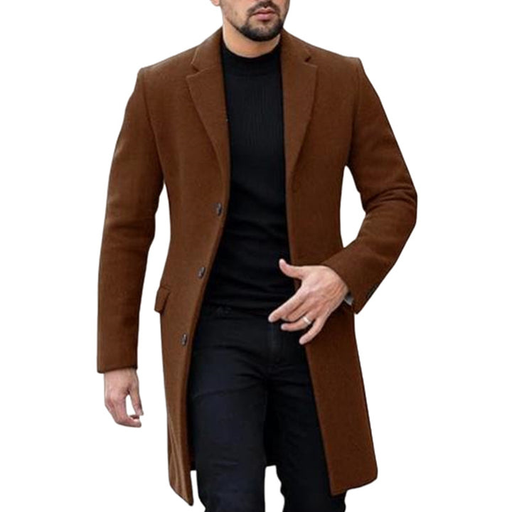 Herren eleganter Wollmantel mit modernem Schnitt und praktischen Taschen Echoarchiv