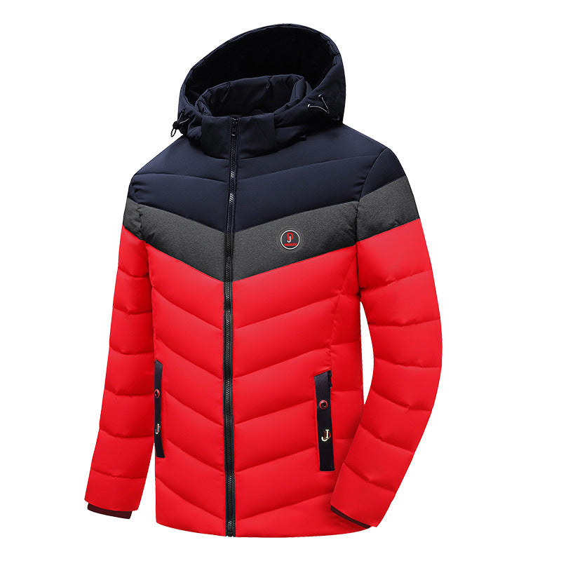 Herren Steppanorak mit Kapuze und wattierter Chevron-Isolationsjacke Echoarchiv