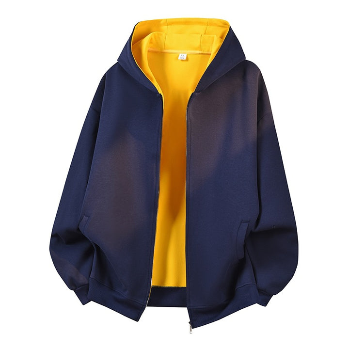 Herren Oversize Kapuzen-Zipjacke Echoarchiv