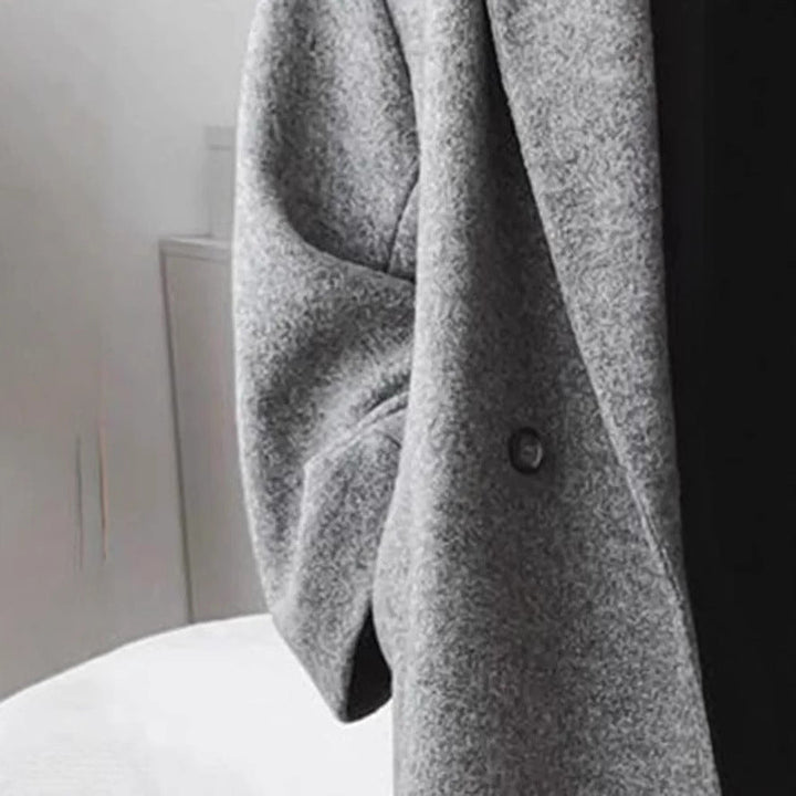 Damen Wollmantel mit strukturiertem Design und oversized Schnitt Echoarchiv